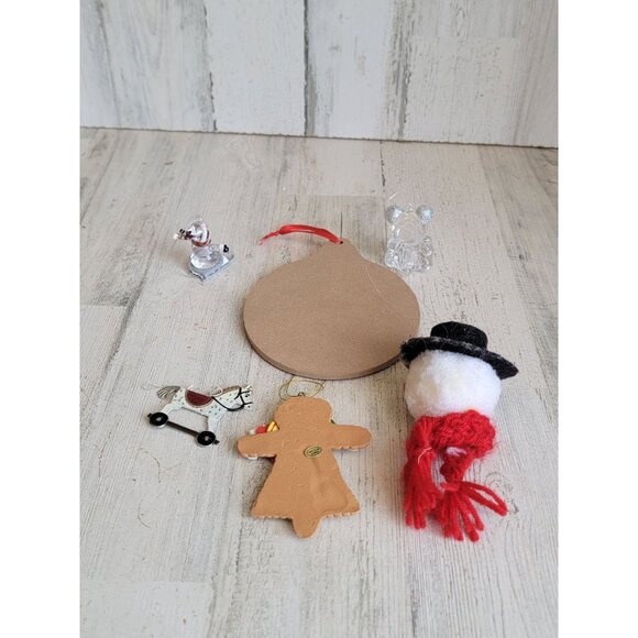 Variety snowman teddy bear gingerbread Santa ornament Xmas set - Picture 7 of 9